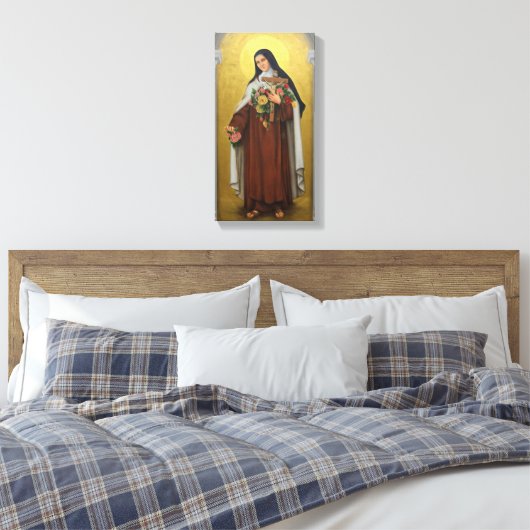 Sint Therese van het Kind Jezus Katholieke Karmeli Canvas Afdruk (Insitu (Slaapkamer))