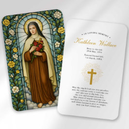 Sint Therese van Lisieux rouwkaart Visitekaartje
