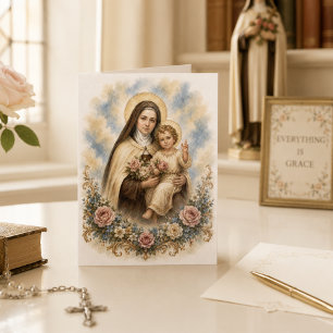 Sint Thérèse van Lisieux Rozen Citaat Kaart