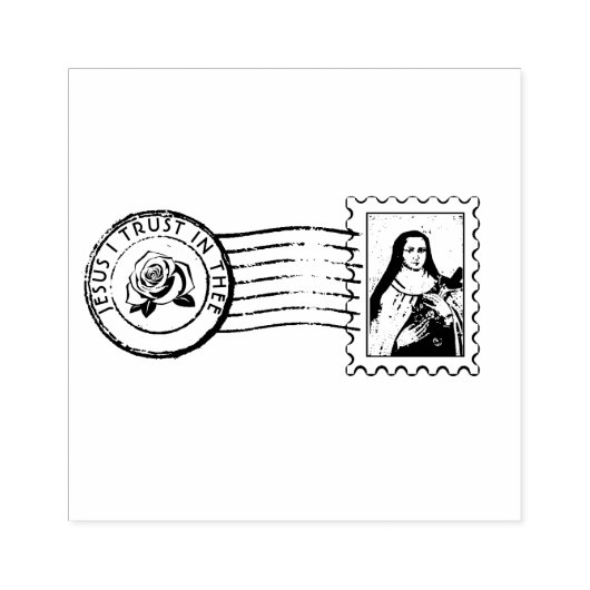 Sint-Theresia Katholieke Sint-Jezus Ik vertrouw op Rubberstempel (Afrduk)