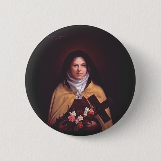 Sint Theresia van Lisieux Ronde Button 5,7 Cm (Voorkant)