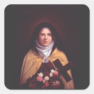 Sint Theresia van Lisieux Vierkante Sticker
