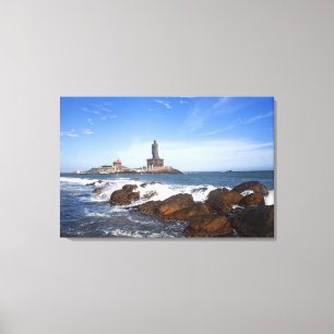 Sint-Thiruvalluvar-standbeeld Tamil Nadu, India Canvas Afdruk