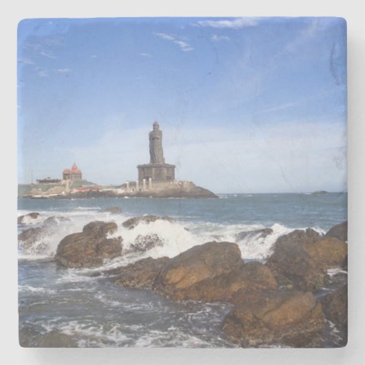 Sint-Thiruvalluvar-standbeeld | Tamil Nadu, India Stenen Onderzetter (Voorkant)