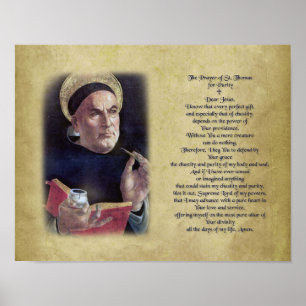 Sint Thomas Aquinas Prayer voor Zuiverheid. Poster