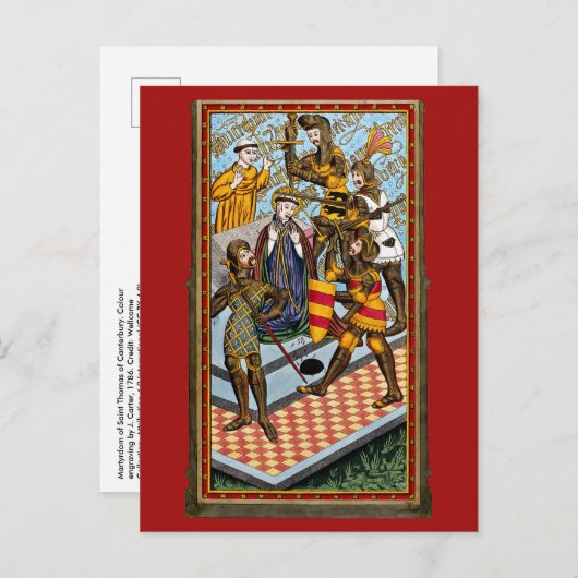 Sint Thomas Becket's martelaarschap (M 031) Briefkaart (Voorkant / Achterkant)