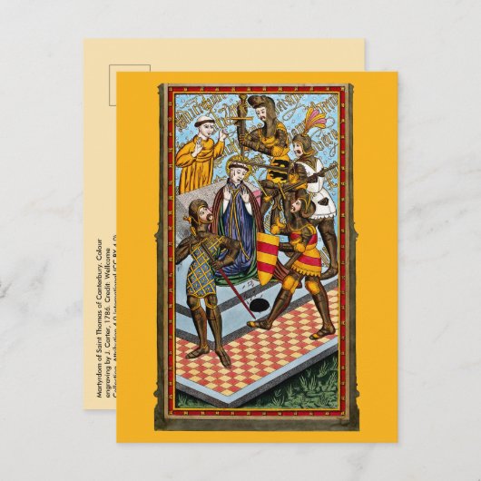 Sint Thomas Becket's martelaarschap (M 031) Briefkaart (Voorkant / Achterkant)