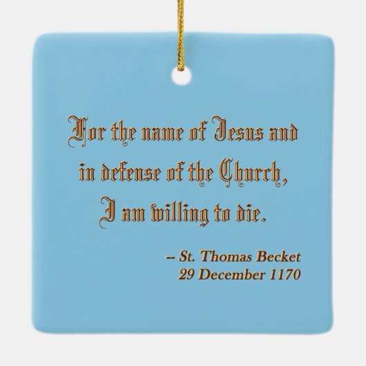 Sint Thomas Becket's martelaarschap (M 031) Keramisch Ornament (Achterkant)