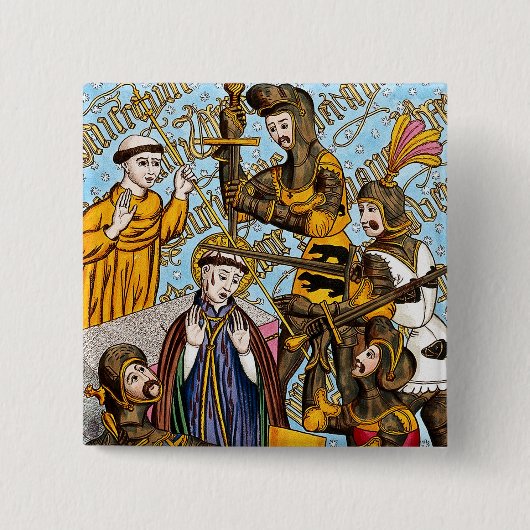 Sint Thomas Becket's martelaarschap (M 031) Vierkante Button 5,1 Cm (Voorkant)