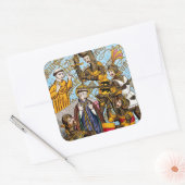 Sint Thomas Becket's martelaarschap (M 031) Vierkante Sticker (Envelop)