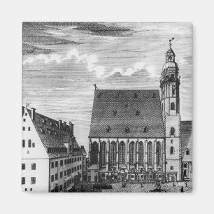 Sint Thomas Church en School in Leipzig, 1723 Magneet