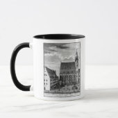 Sint Thomas Church en School in Leipzig, 1723 Mok (Links)