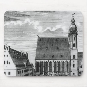 Sint Thomas Church en School in Leipzig, 1723 Muismat