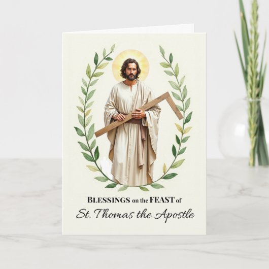 Sint Thomas de Apostel Feestdag Zegeningen Krans Kaart (Voorkant)