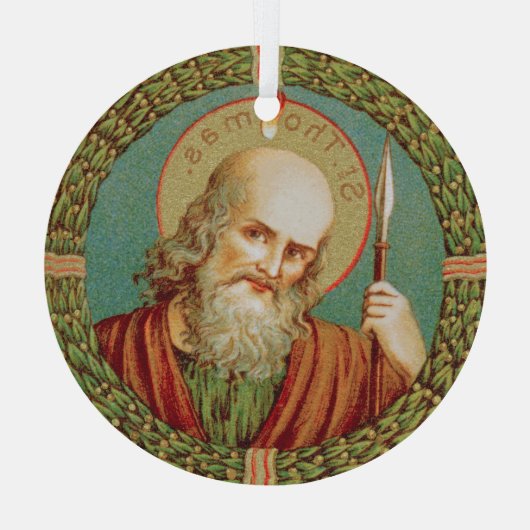 Sint Thomas de Apostle (JMAS 12) Glas Ornament (Achterkant)