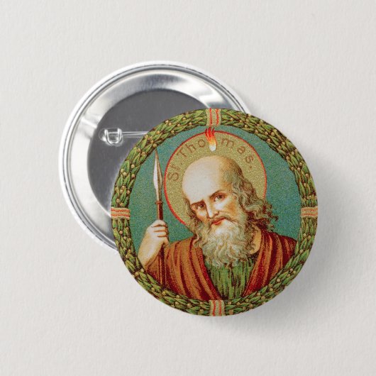 Sint Thomas de Apostle (JMAS 12) Ronde Button 5,7 Cm (Voorkant /achterkant)