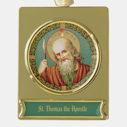 Sint Thomas de Apostle (JMAS 12) Verguld Banner Ornament (Voorkant)
