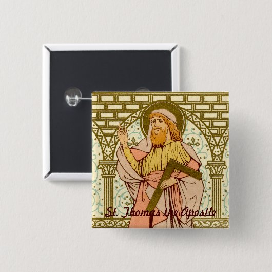 Sint Thomas de Apostle (RLS 18) Vierkante Button 5,1 Cm (Voorkant /achterkant)