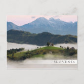 Sint Thomas kerk met bergen in Sloveense bar Briefkaart (Voorkant)