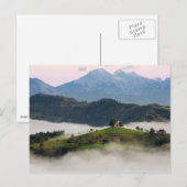 Sint Thomas kerk met bergen in Slovenië kaart (Voorkant / Achterkant)