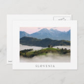 Sint Thomas kerk met bergen in Slovenië wit Briefkaart (Voorkant / Achterkant)