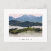 Sint Thomas kerk met bergen in Slovenië wit Briefkaart (Voorkant)