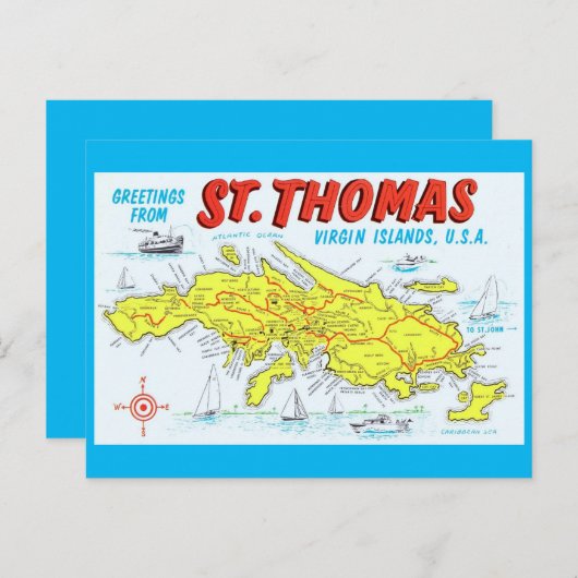 Sint-Thomas Maagdeneilanden Briefkaart (Voorkant / Achterkant)