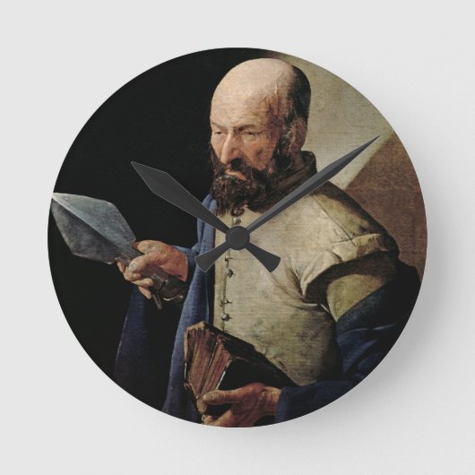 Sint Thomas (olie op doek) Ronde Klok (Voorkant)