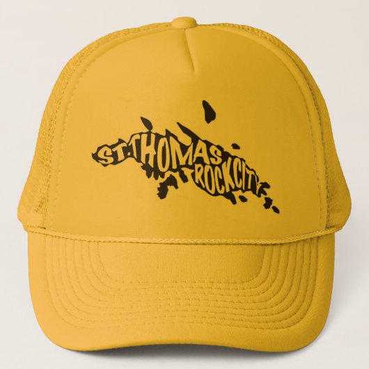 Sint Thomas "Rock City" Maagdeneilanden Trucker Pet (Voorkant)