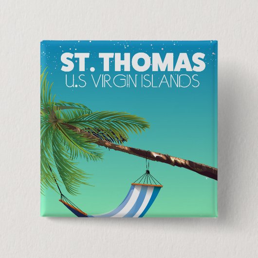 Sint Thomas US Maagdeneilanden. Vierkante Button 5,1 Cm (Voorkant)
