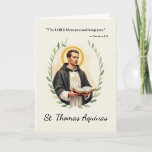 Sint Thomas van Aquino Gods Vrede met Schrift Kaart