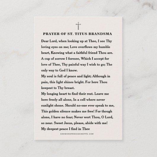 Sint-Titus Brandsma katholieke gebedsmerpriester Plaatskaartje (Achterkant)