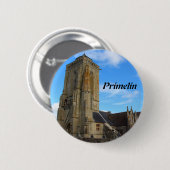 Sint-Tugekapel in Primelin Ronde Button 5,7 Cm (Voorkant /achterkant)