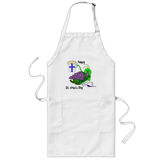 Sint Urho Apron met Drink sprinkhaan Lang Schort (Voorkant)