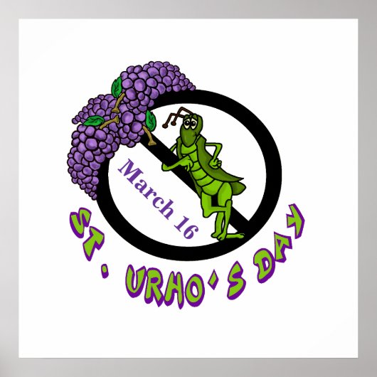 Sint Urho's Day Grasshopper Ban Poster (Voorkant)