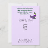 Sint Urho's Day Party Invitation Paars & Green Kaart (Achterkant)