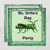 Sint Urho's Day Party Invite met sprinkhaan Kaart (Voorkant / Achterkant)