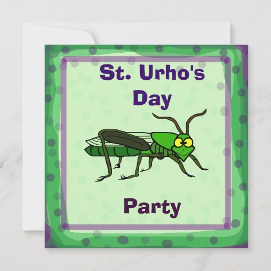 Sint Urho's Day Party Invite met sprinkhaan Kaart (Voorkant)