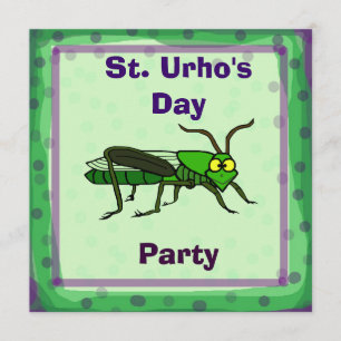 Sint Urho's Day Party Invite met sprinkhaan Kaart