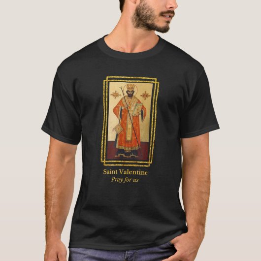 Sint-Valentijn Valentijnsdag katholiek Saint Chris T-shirt (Voorkant)