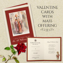 Sint-Valentijnsdag mis met bidden Kaart