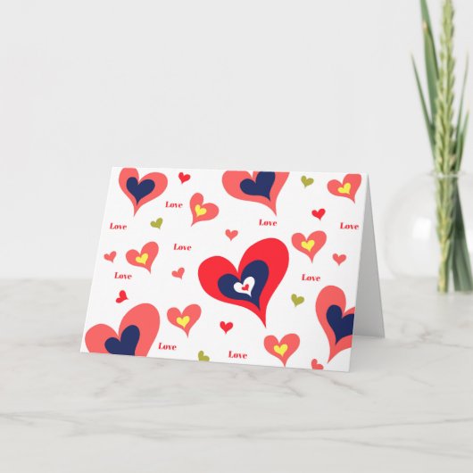 Sint-Valentijnse harten Feestdagen Kaart (Voorkant)