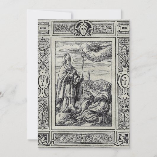 Sint-Valentinus van Rome Gravure Premium Kunst Feestdagenkaart (Voorkant)