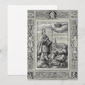 Sint-Valentinus van Rome Gravure Premium Kunst Feestdagenkaart (Voorkant / Achterkant)