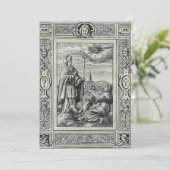 Sint-Valentinus van Rome Gravure Premium Kunst Feestdagenkaart (Staand voorkant)