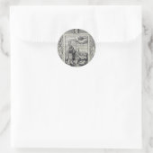 Sint-Valentinus van Rome Gravure Premium Kunst Ronde Sticker (Tas)