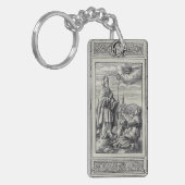 Sint-Valentinus van Rome Gravure Premium Kunst Sleutelhanger (Voorkant Links)