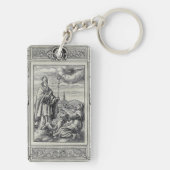 Sint-Valentinus van Rome Gravure Premium Kunst Sleutelhanger (achterkant)