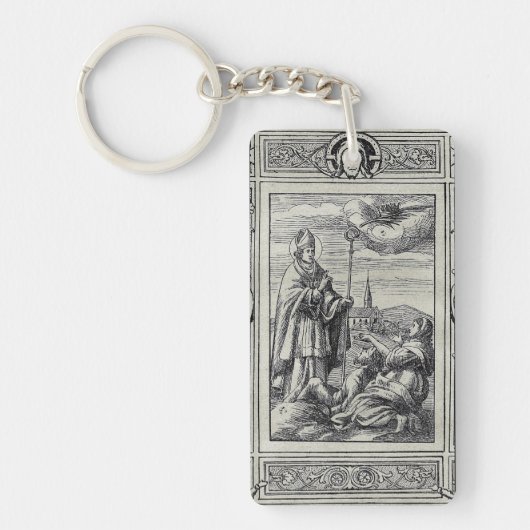 Sint-Valentinus van Rome Gravure Premium Kunst Sleutelhanger (Voorkant)