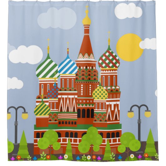 Sint-Vasiliskathedraal Douchegordijn (Voorkant)